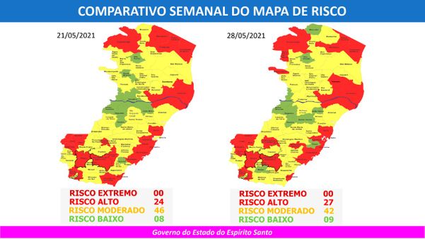 A Gazeta Mapa de Risco Vitória vai para risco alto de transmissão da