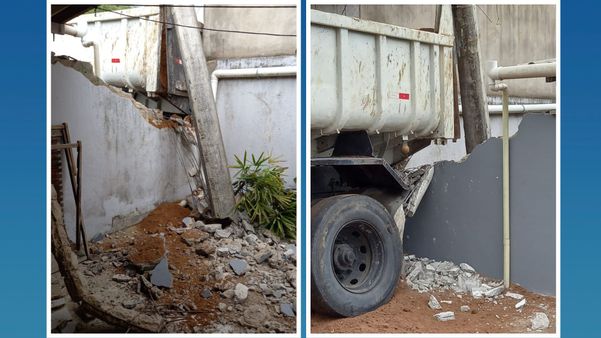 A Gazeta Caminh O Cheio De Areia Desce Morro De R E Atinge Casas Em