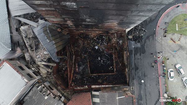 Incêndio na Vila Rubim: imagens de drone mostram destruição por Corpo de Bombeiros | Divulgação