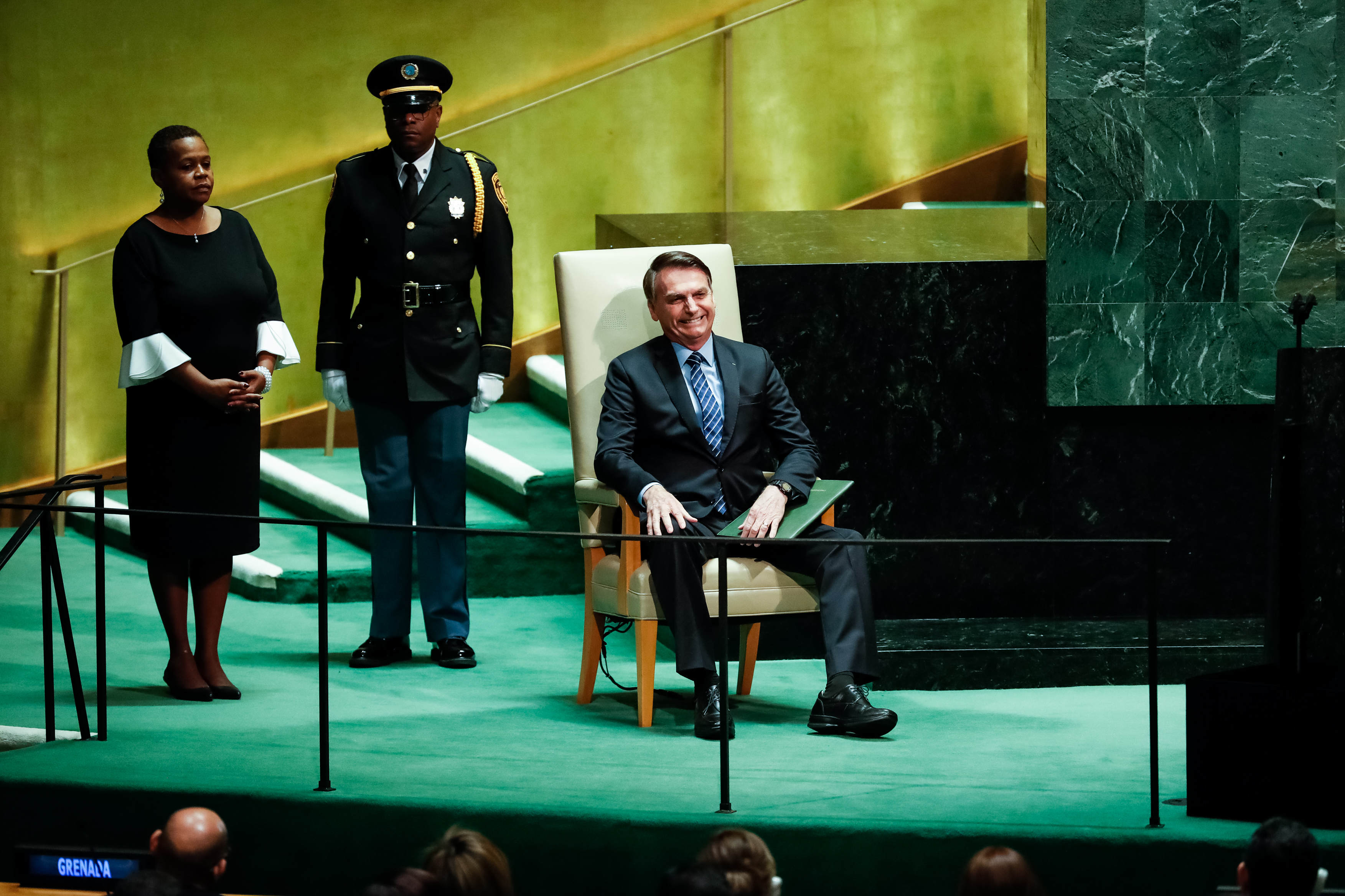 Presidente da República, Jair Bolsonaro, discursa durante a abertura do Debate Geral da Assembleia Geral das Nações Unidas (AGNU)