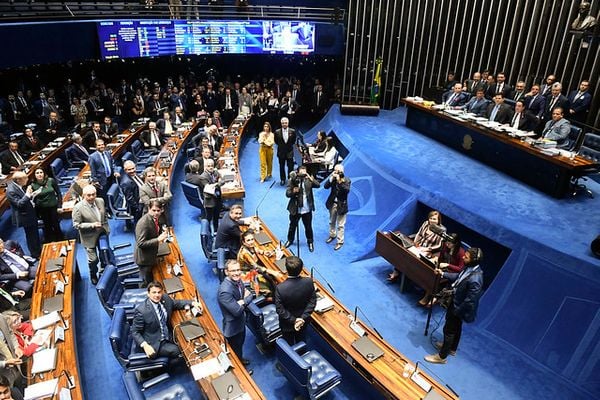 Plenário do Senado Federal durante sessão que votou a reforma da Previdência. Crédito: Marcos Oliveira