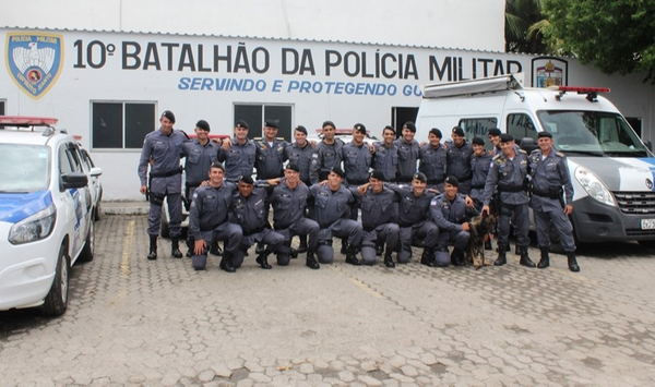Policiais Militares no 10º Batalhão da PM, em Guarapari: unidade terá novo prédio. Crédito: Divulgação/Governo do Estado