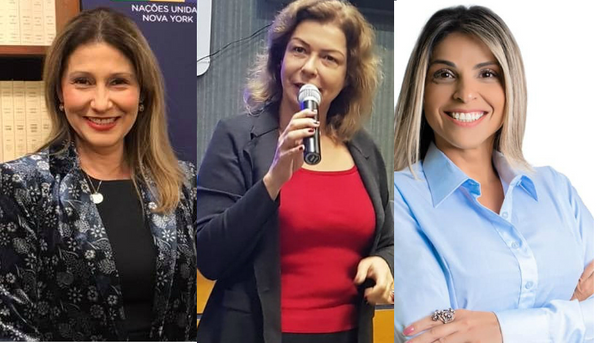 Ethel Maciel, Gláucia Abreu e Surama Freitas: disputa feminina na Ufes.  . Crédito:  Reprodução do Facebook 