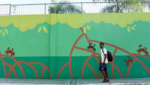 Projeto Cidade Quintal pinta casas, escola e comércios na Ilha das Caieiras  por Vitor Jubini