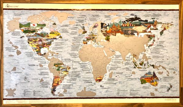 Não dou, não vendo e não troco. O mapa de viagens. Sempre fui aficionada por viajar e conhecer novas culturas. E numa viagem à Singapura encontrei esse mapa incrível para preencher os locais que já tive oportunidade de conhecer. Ainda faltam alguns bons locais para ir!. Crédito: Divulgação: Beatriz Tardin