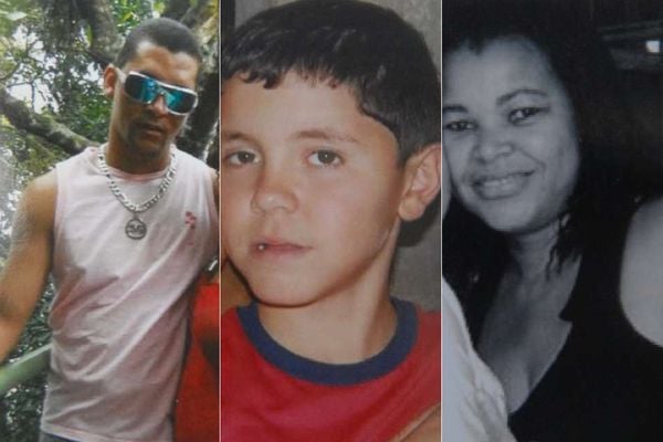 Carlos Henrique da Silva, Guilherme Henrique e Edinéa da Silva Lafaiete morreram no acidente. Crédito: Arquivo/A Gazeta