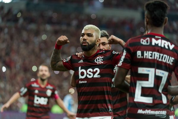 Em grande fase, Gabigol marcou dois gols na goleada do Flamengo sobre o Grêmio. Crédito: Alexandre Vidal/Flamengo