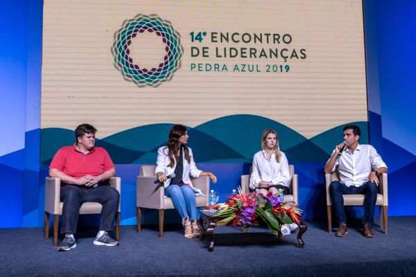 Felipe Rigoni, Andréia Sadi, Luisa Canziani e Luiz Lima: no 14º Encontro de Lideranças da Rede Gazeta. Crédito: Cacá Lima