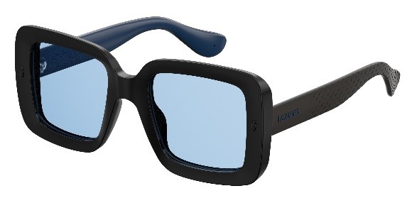 Modelo  Havaianas. Quadrado possui lentes translúcidas azuis e é revestido em acetato preto e azul.  Preço sugerido: a partir de R$ 112,17 reais  por Divulgação