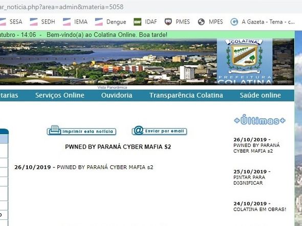 Ao clicar na frase, abria uma notícia em branco no site por Reprodução