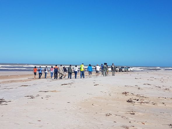 Equipes realizaram visita técnica em praias de Conceição da Barra para monitorar chegada do óleo por Divulgação/PMCB