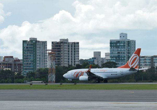 Avião da Gol no Aeroporto de Vitória: mais voos cancelados. Crédito: Vitor Jubini