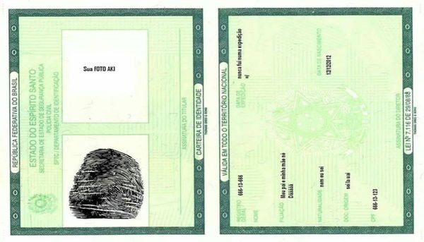 Modelo de Carteira de Identidade: dificuldade para se conseguir o documento no ES