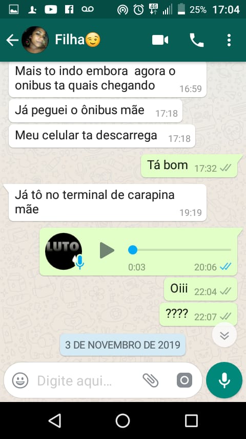 Mãe de adolescente morta diz que assassino fingiu ser a menina por WhatsApp. Crédito: Acervo pessoal