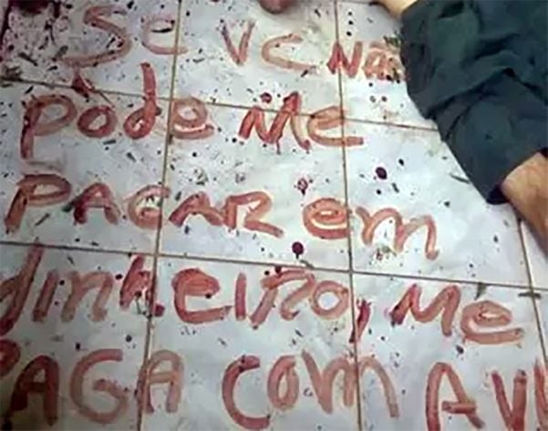 Assassino de empresário em Aracê, Domingos Martins, deixou uma mensagem escrita com sangue próximo ao corpo da vítima