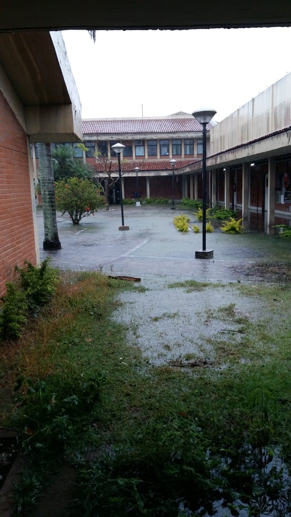 Campus do Ifes, na Serra, ficou alagado e aulas foram canceladas . Crédito: Divulgação/Ifes Serra