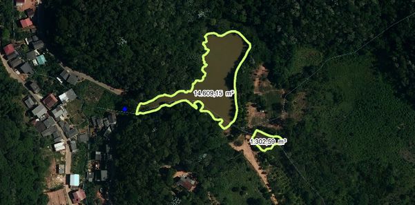 Mapa mostra as duas barragens em Marechal Floriano. A menor delas rompeu na última quinta-feira (14). A maior está sendo monitorada pela Defesa Civil, ainda com risco de rompimento. Crédito: Divulgação/Corpo de Bombeiros do Espírito Santo