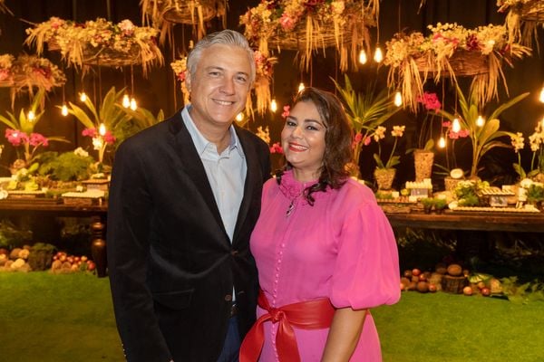 Franco Bortoluzzi e Andréa Paula Michelini: em noite de festa badalada em Vitória. Crédito: Cacá Lima