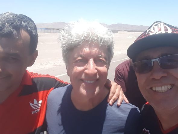 O jornalista Caco Barcelos, da TV Globo, gravou com Carlos Augusto no Chile  por Arquivo pessoal