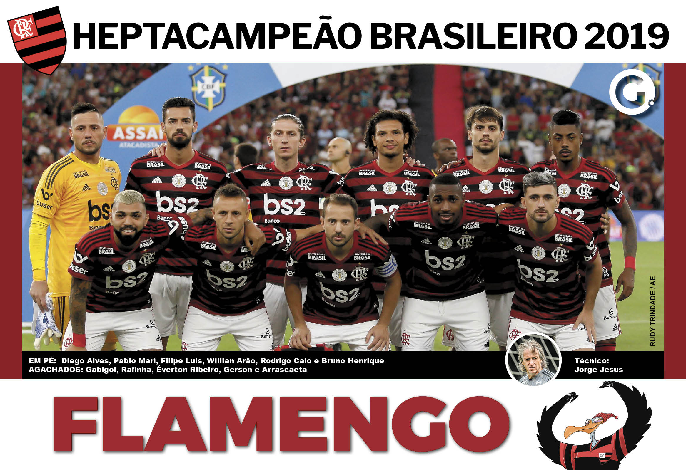 Pôster do Flamengo heptacampeão brasileiro. É só clicar e