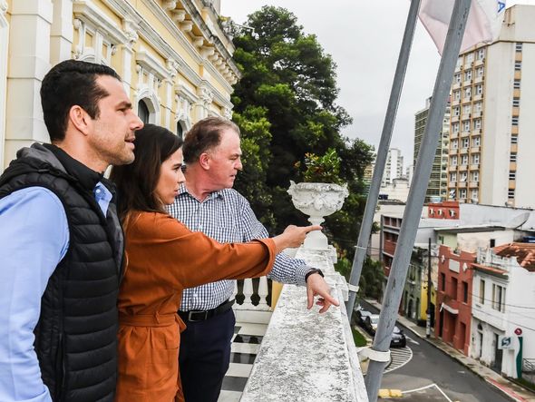 03/12/2019 - Marcus Buaiz e Wanessa Camargo visitam o Palácio Anchieta para dar os parabéns a Renato Casagrande por Hélio Filho/Secom