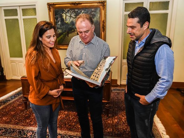 03/12/2019 - Marcus Buaiz e Wanessa Camargo visitam o Palácio Anchieta para dar os parabéns a Renato Casagrande por Hélio Filho/Secom