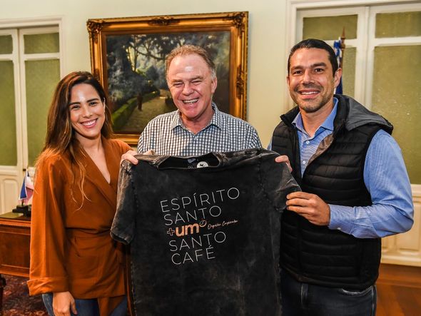 03/12/2019 - Marcus Buaiz e Wanessa Camargo visitam o Palácio Anchieta para dar os parabéns a Renato Casagrande por Hélio Filho/Secom