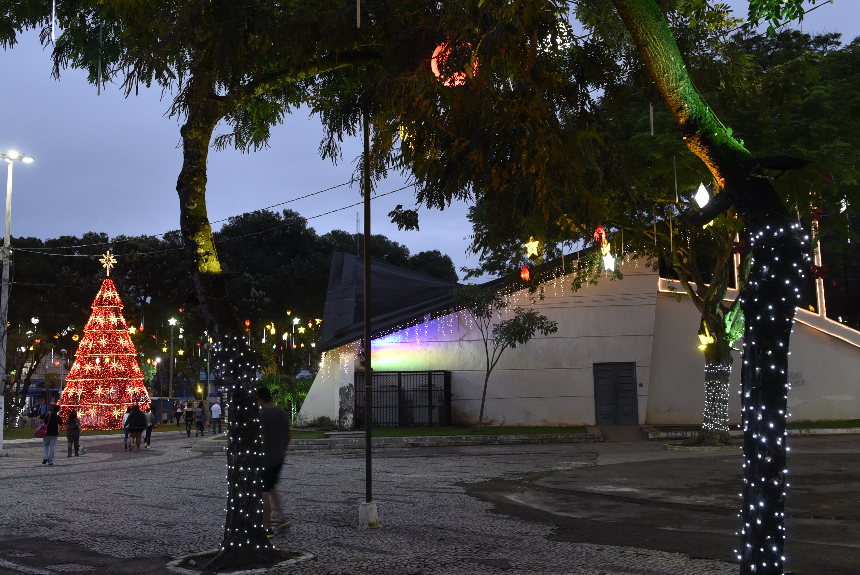 Data: 03/11/2019 - ES - Vila Velha - Iluminação de Natal na pracinha do Teatro Municipal de Vila Velha - Editoria: Cidades - Foto: Carlos Alberto Silva - GZ