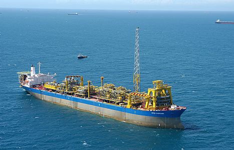 FPSO Capixaba, da Petrobras, que produz e armazena petróleo no campo de Cachalote, no Parque das Baleias