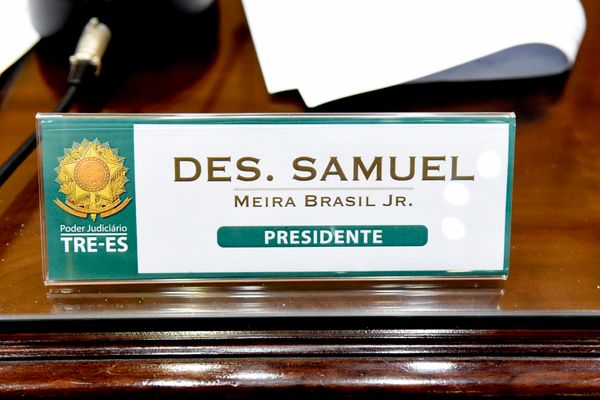 Posse do desembargador Samuel Meira Brasil Junior como presidente do TRE-ES por Carlos Alberto Silva