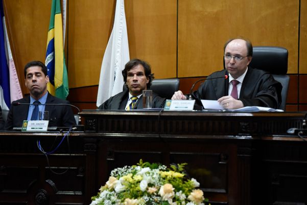 Posse do desembargador Samuel Meira Brasil Junior como presidente do TRE-ES por Carlos Alberto Silva