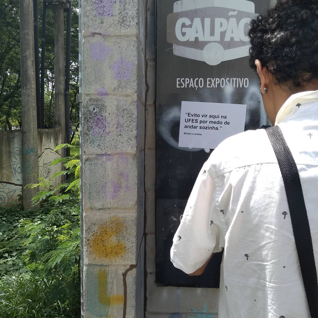 Intervenção urbana feita em Jardim da Penha, Vitória,  mostrando pontos de violência contra a mulher. Faz parte do Mapa da Violência
