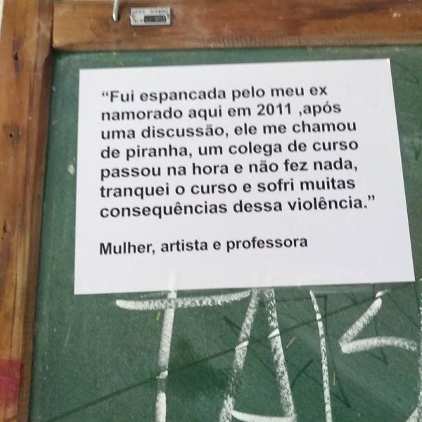 Intervenção urbana feita em Jardim da Penha, Vitória,  mostrando pontos de violência contra a mulher. Faz parte do Mapa da Violência