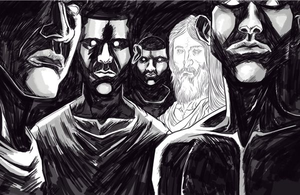 Ilustração de Jesus em meio aos traficantes. Crédito: Arabson | A Gazeta
