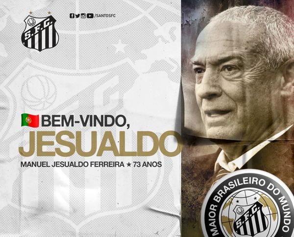 O português Jesualdo Ferreira vai comandar o Santos no ano que vem. Crédito: Santos/Divulgação