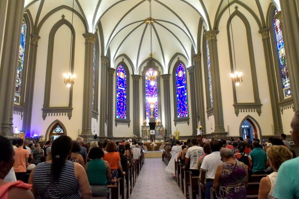 Data: 27/12/2019 - ES - Vitória - Procissão de São Benedito - A caminhada saiu da Igreja do Rosário e foi até a Catedral de Vitória - Editoria: Cidades - Foto: Fernando Madeira - GZ por Fernando Madeira