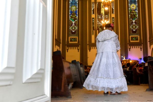 Data: 27/12/2019 - ES - Vitória - Procissão de São Benedito - A caminhada saiu da Igreja do Rosário e foi até a Catedral de Vitória - Editoria: Cidades - Foto: Fernando Madeira - GZ por Fernando Madeira
