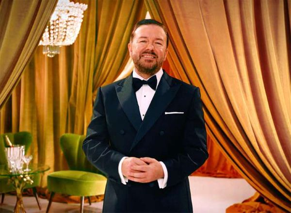 Ricky Gervais, apresentador do Globo de Ouro 2020. Crédito: HFPA/Divulgação