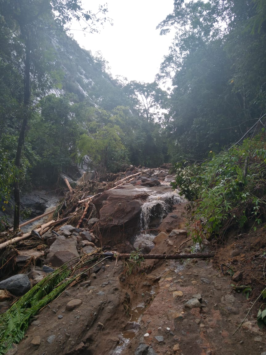 Chuva causa estragos nas comunidades de Pombal de Cima e Alto Pombal em Vargem Alta