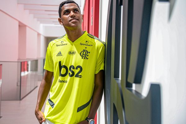 Pedro Rocha chegou e se se encantou com o Flamengo no primeiro dia dele como jogador do clube do coração por Marcelo Cortes/Flamengo