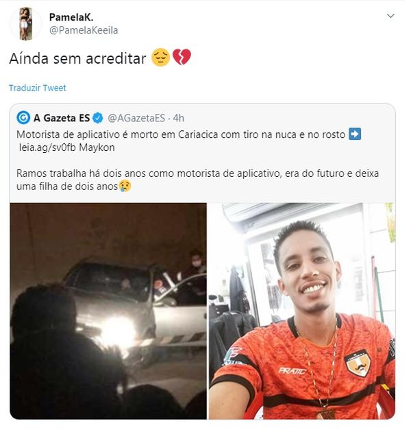 Amigos lamentam morte de motorista de aplicativo nas redes sociais por Montagem/Internet