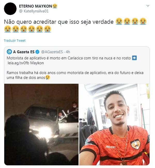 Amigos lamentam morte de motorista de aplicativo nas redes sociais por Montagem/Internet