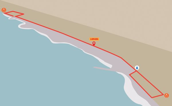 Percurso da 6ª Corrida de Verão da TV Gazeta Sul, que acontece na orla de Marataízes. Crédito: TV Gazeta Sul