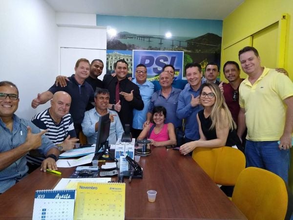 Reunião do PSL em 2019, que aprovou a entrada de Dalton Neves e Sandro Parrini no partido. Crédito: Reprodução