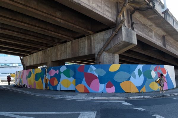 Data: 31/01/2020 - ES - Vitória - Murais coloridos pintados nos pilares da 3ª ponte pelos grafiteiros Handerson Chic e Fernando Sklu. A idéia partiu de Handerson, que teve o apoio do projeto A Arte é Nossa da PMV por Carlo Alberto Silva