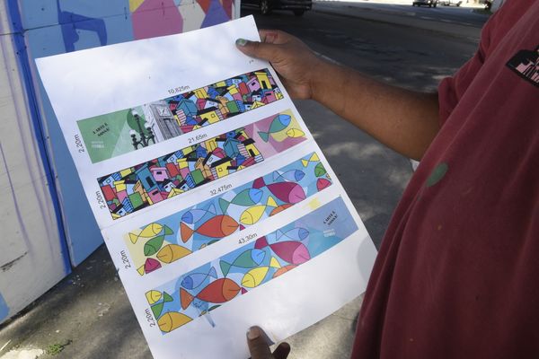 Data: 31/01/2020 - ES - Vitória - Murais coloridos pintados nos pilares da 3ª ponte pelos grafiteiros Handerson Chic e Fernando Sklu. A idéia partiu de Handerson, que teve o apoio do projeto A Arte é Nossa da PMV por Carlo Alberto Silva