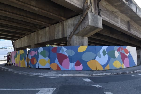 Data: 31/01/2020 - ES - Vitória - Murais coloridos pintados nos pilares da 3ª ponte pelos grafiteiros Handerson Chic e Fernando Sklu. A idéia partiu de Handerson, que teve o apoio do projeto A Arte é Nossa da PMV por Carlo Alberto Silva