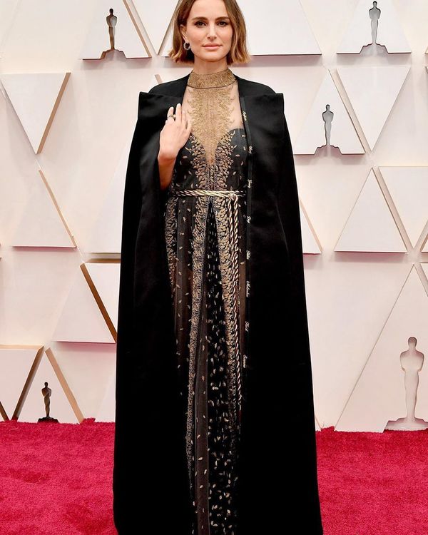 Oscar 2020: a atriz Natalie Portman veste Dior. Crédito: Reprodução/Instagram @followerinfashion