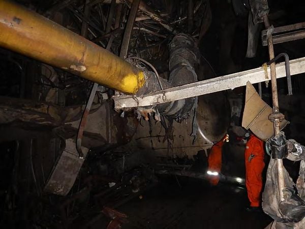 Cenário de destruição foi encontrado no interior do navio-plataforma Cidade de São Mateus por Relatório da ANP | Divulgação
