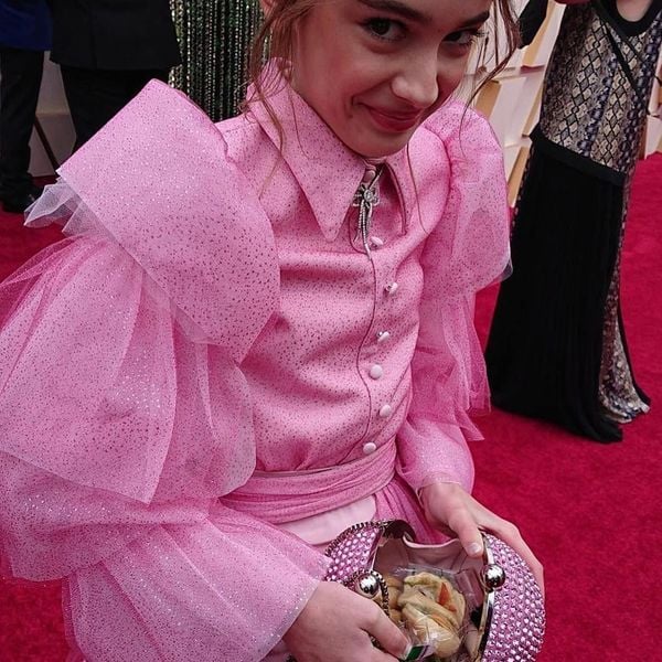 Oscar 2020: a atriz Julia Butters levou sanduíche de casa para a cerimônia. Crédito: Reprodução/Instagram @svilenebube